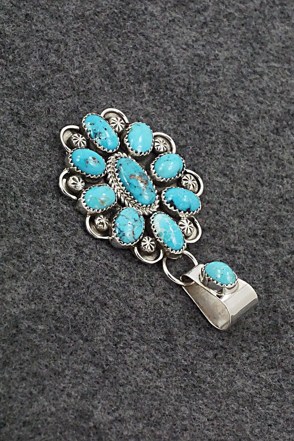 Turquoise & Sterling Silver Pendant - Eunise Wilson