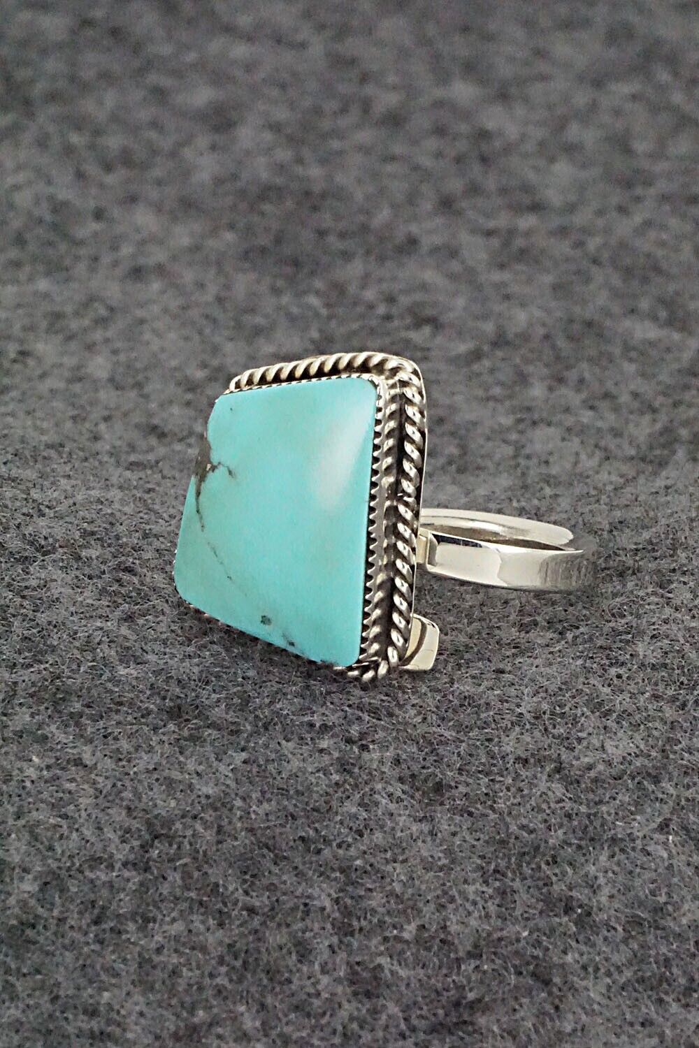 Turquoise & Sterling Silver Ring - Sheena Jack - Size 7 (Adj.)