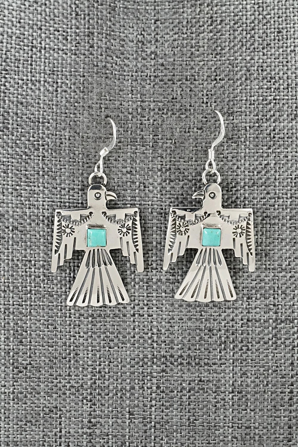 Turquoise & Sterling Silver Earrings - Jeremy Delgarito