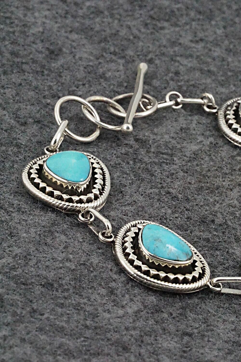 Turquoise & Sterling Silver Link Bracelet - Sheena Jack