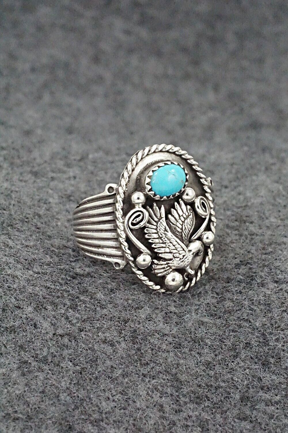 Turquoise & Sterling Silver Ring - Jeannette Saunders - Size 8.75