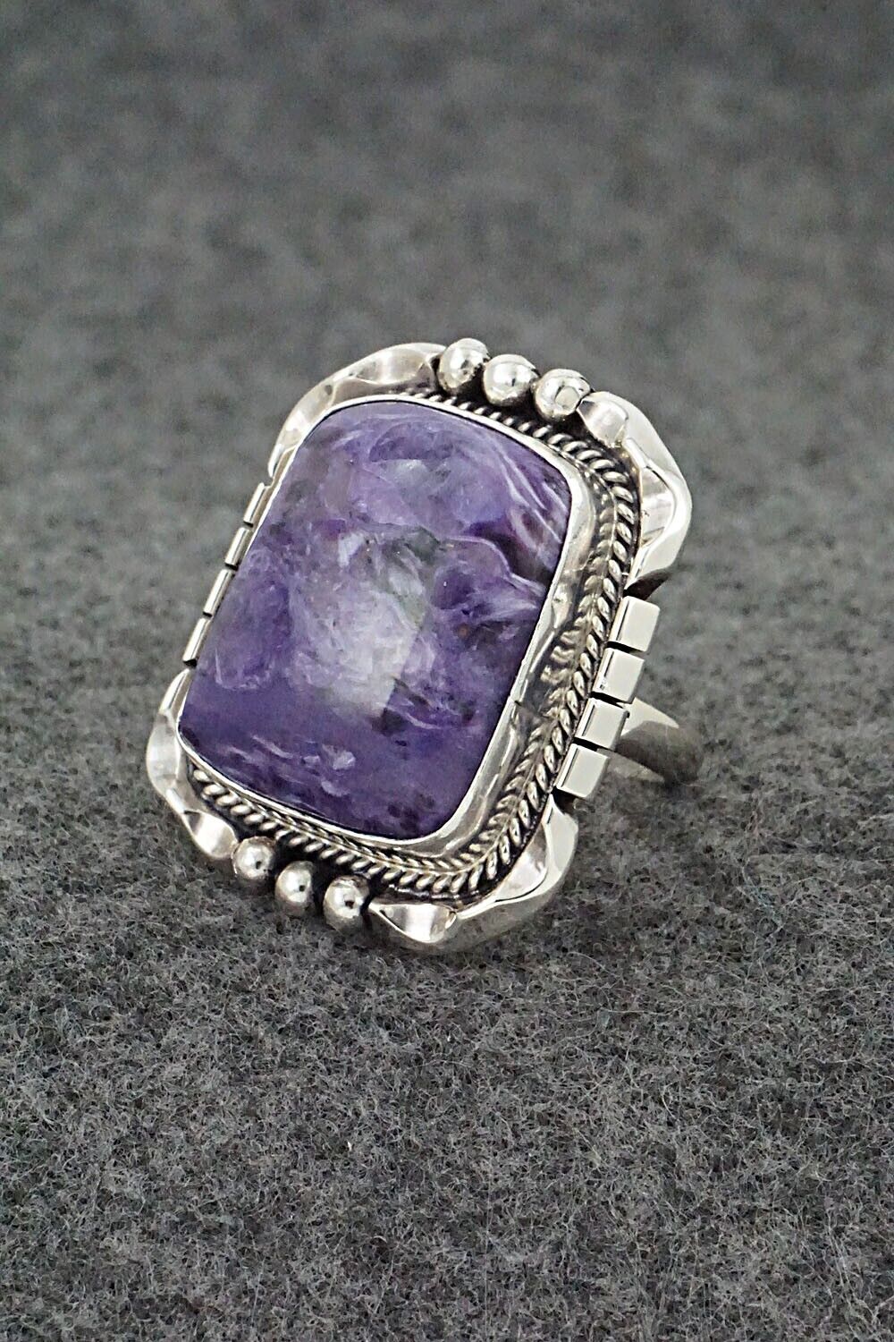 Charoite & Sterling Silver Ring - Samuel Yellowhair - Size 8.5