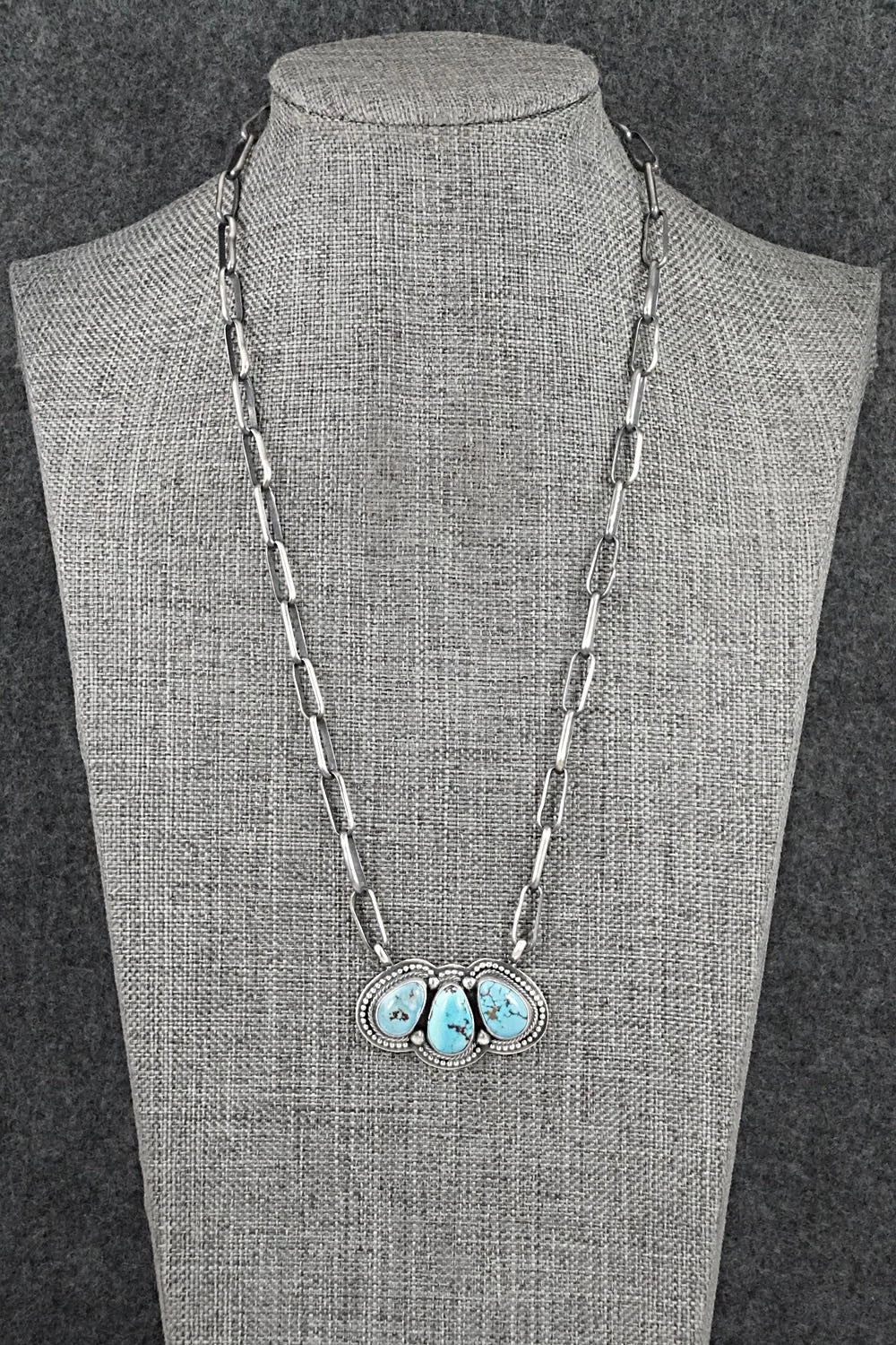 Turquoise & Sterling Silver Necklace - Darrin Livingston