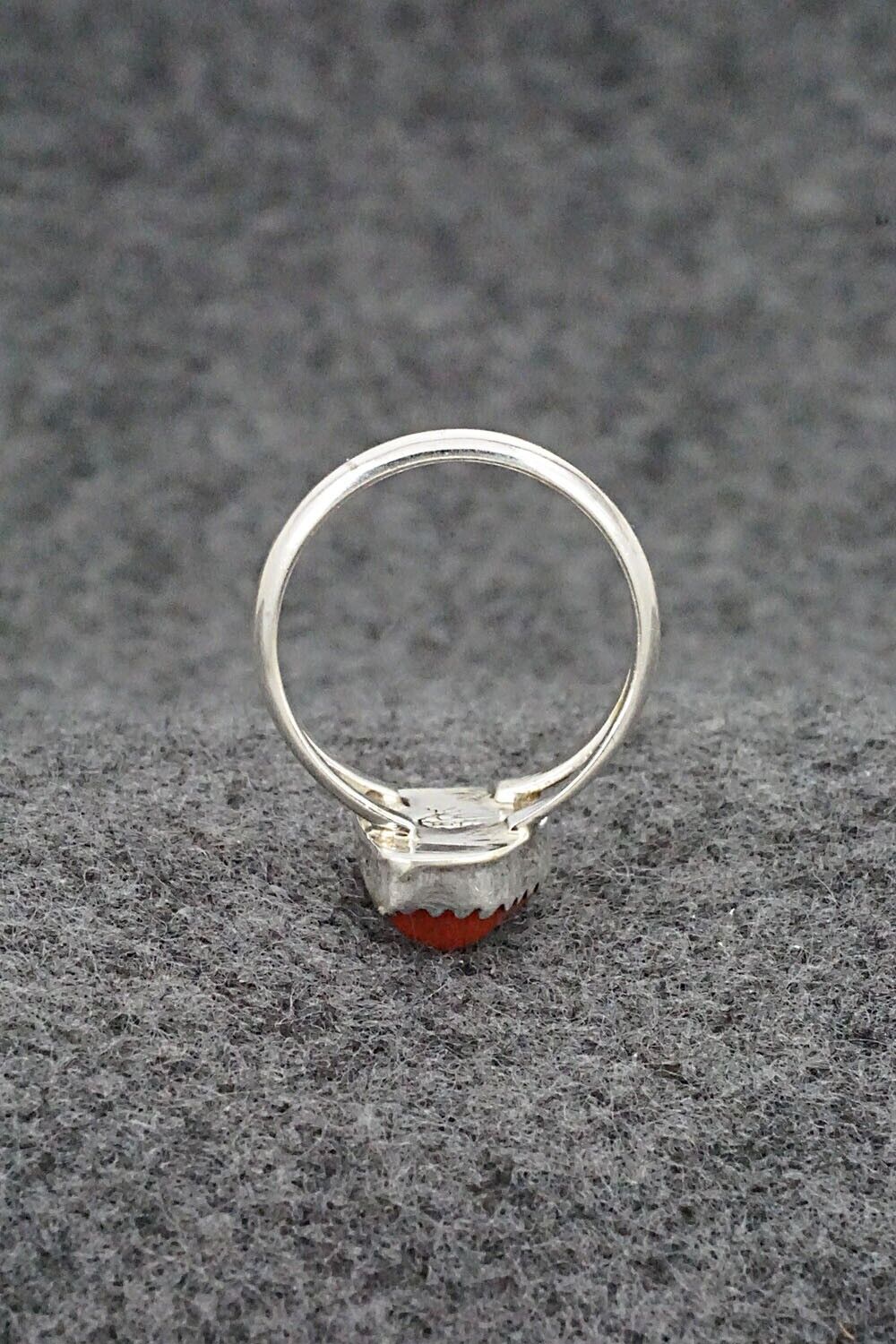 Coral & Sterling Silver Ring - Letricia Largo - Size 6
