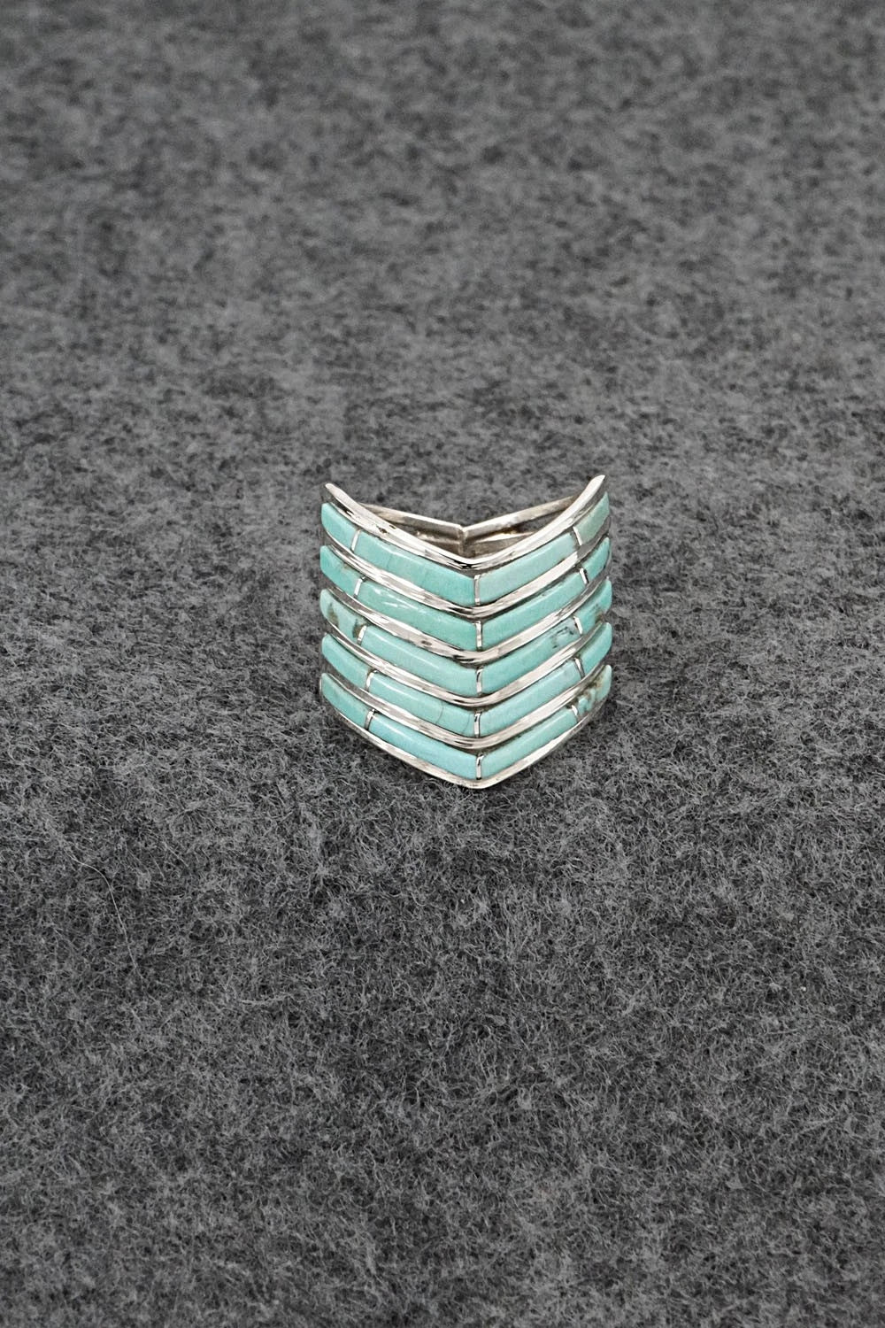 Turquoise & Sterling Silver Ring - Andrew Enrico - Size 8