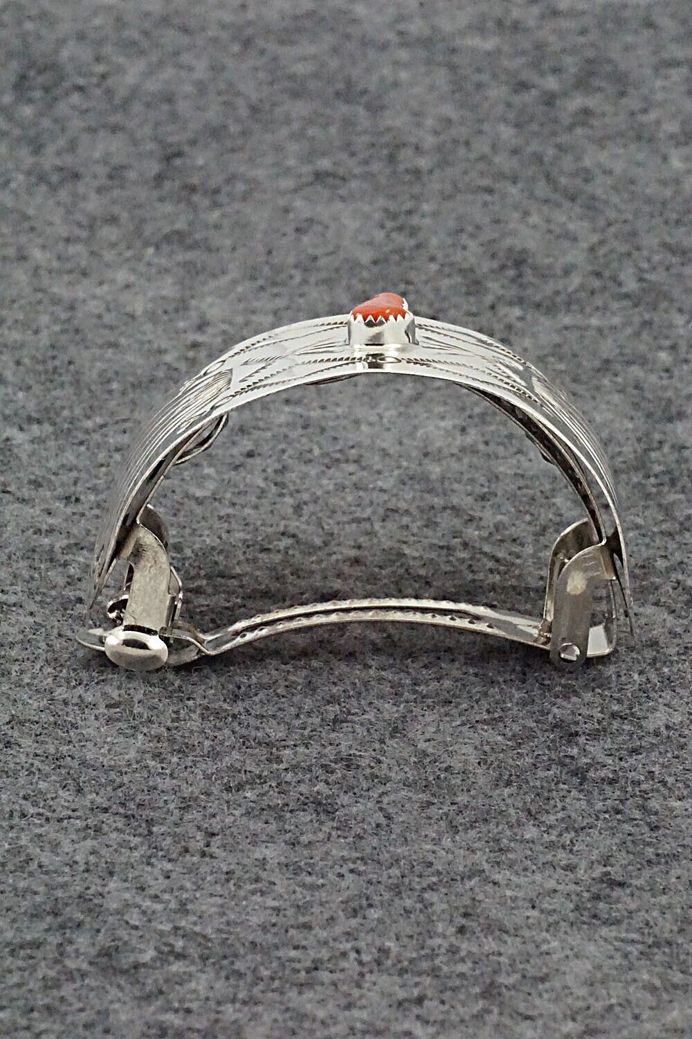 Coral & Sterling Silver Hair Barrette - Jolene Begay
