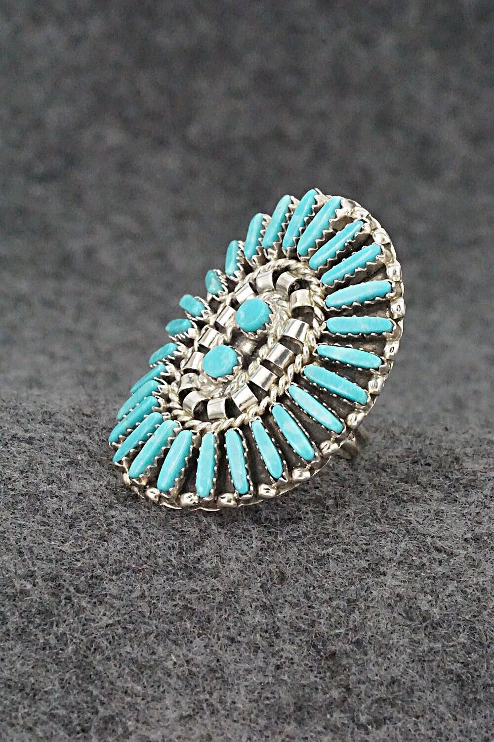Turquoise & Sterling Silver Ring - Charlie John - Size 8.25