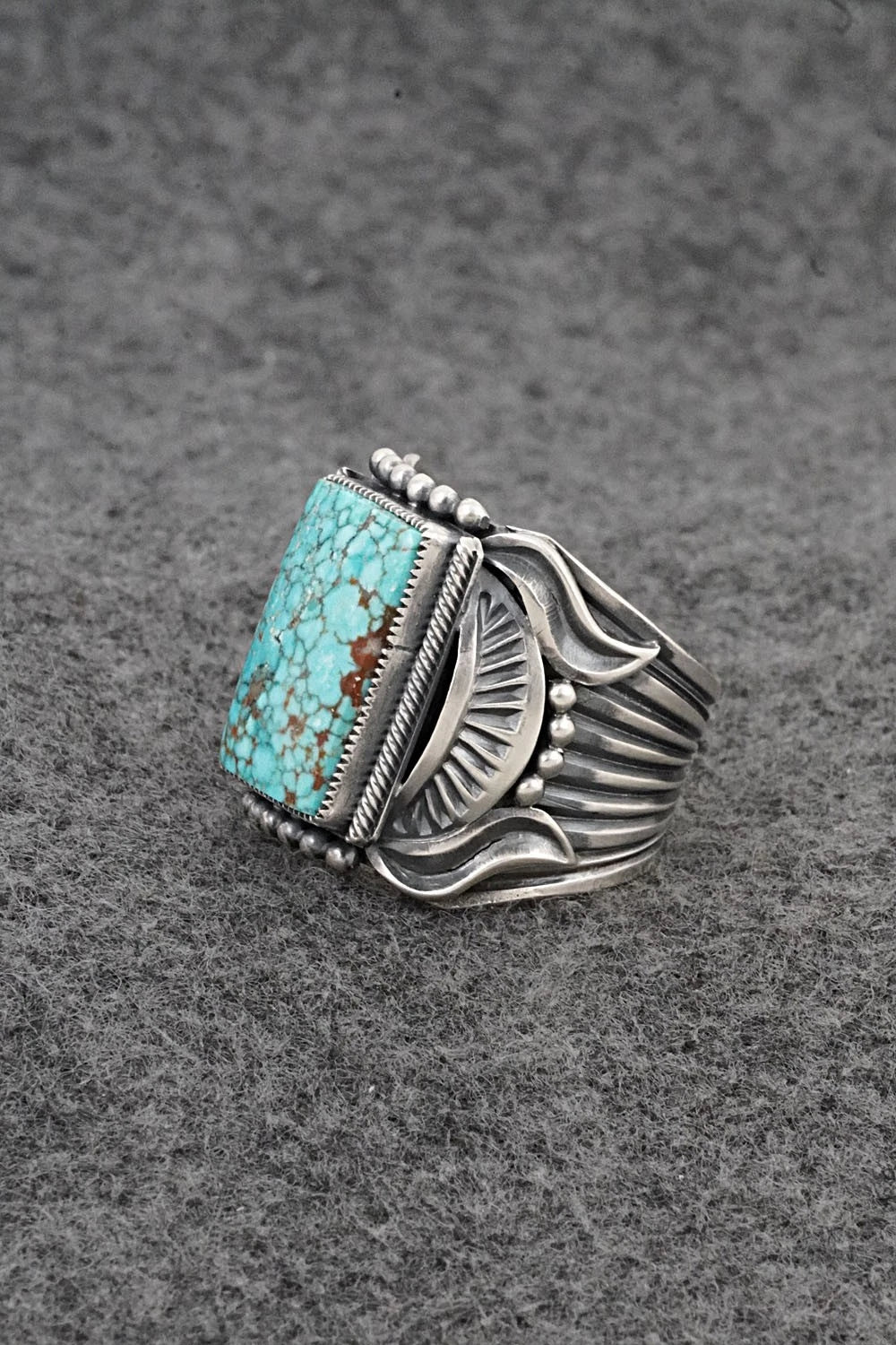 Turquoise & Sterling Silver Ring - Delbert Gordon - Size 11.5