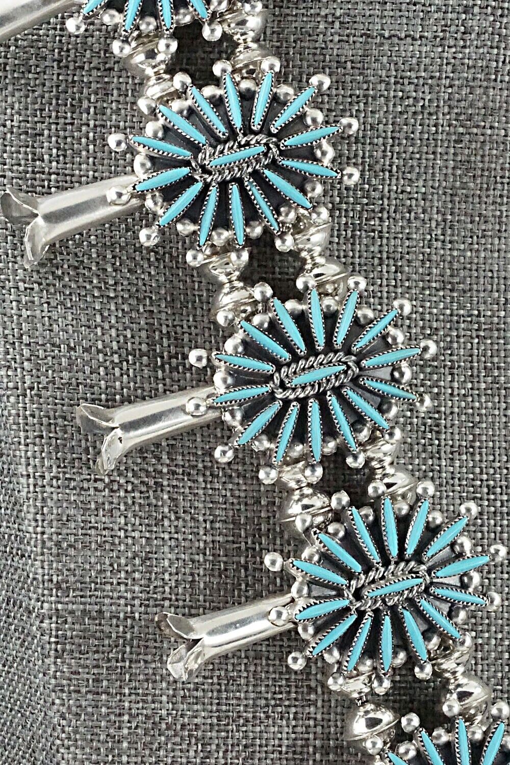 Turquoise & Sterling Silver Squash Blossom Set - Lance & Cordelia Waatsa