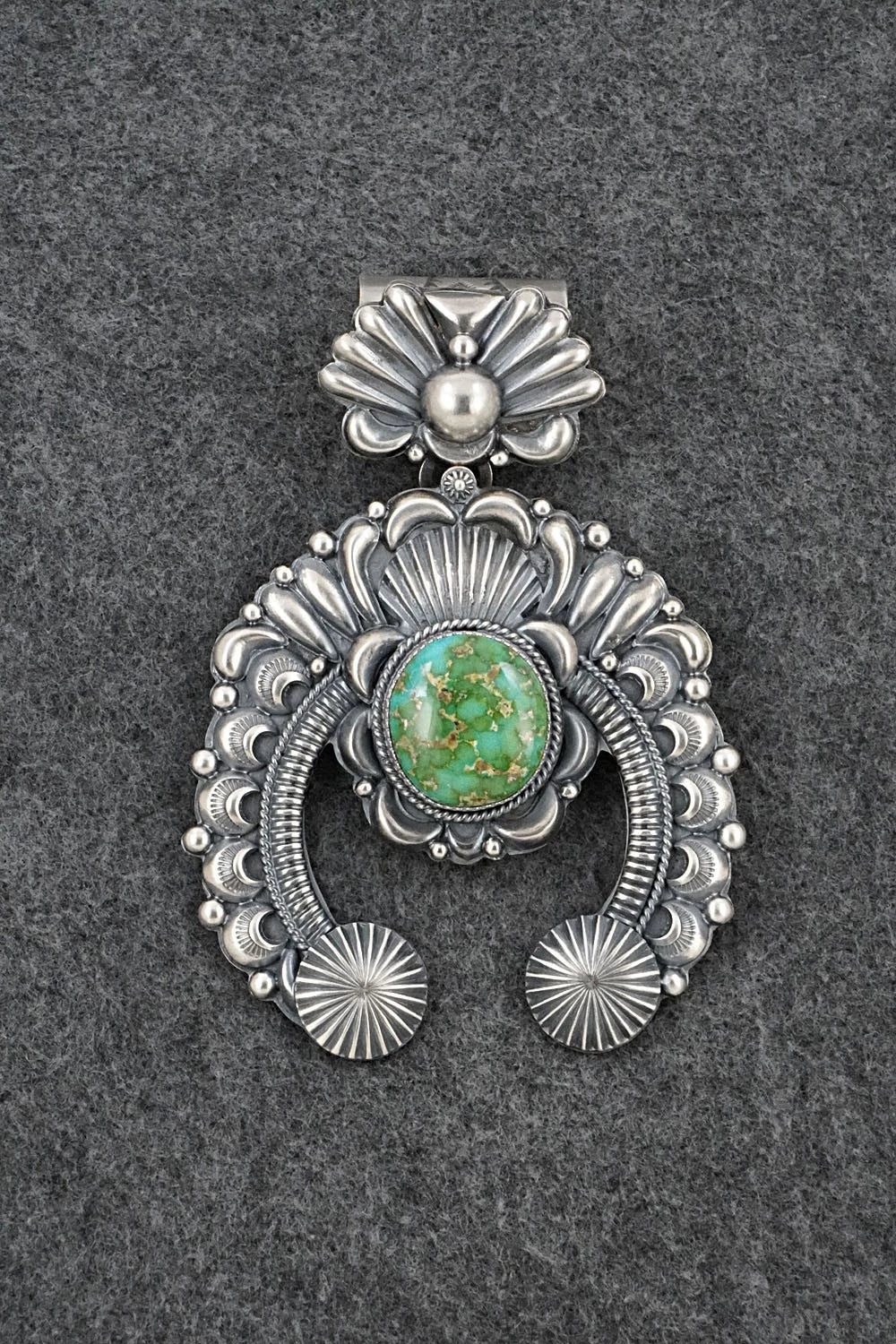 Turquoise & Sterling Silver Naja Pendant - Delbert Gordon