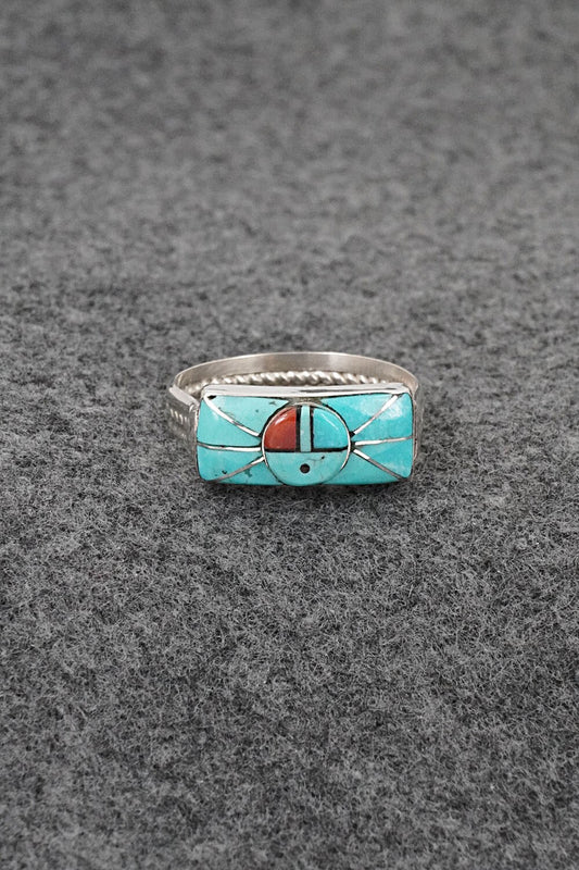 Multi-Stone & Sterling Silver Inlay Ring - Ola Eriacho - Size 10.5