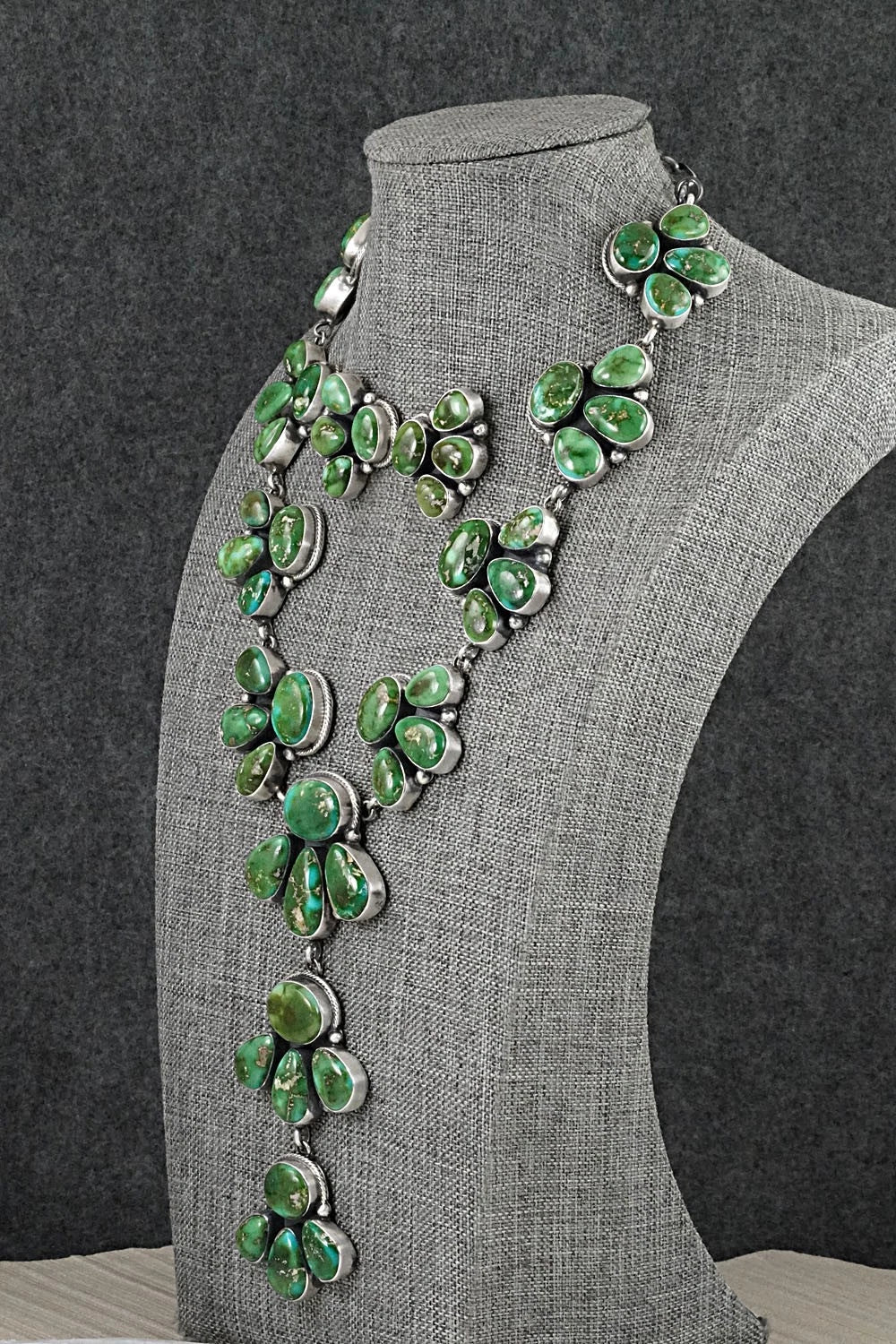 Turquoise & Sterling Silver Necklace and Earrings Set - Kathleen Livingston