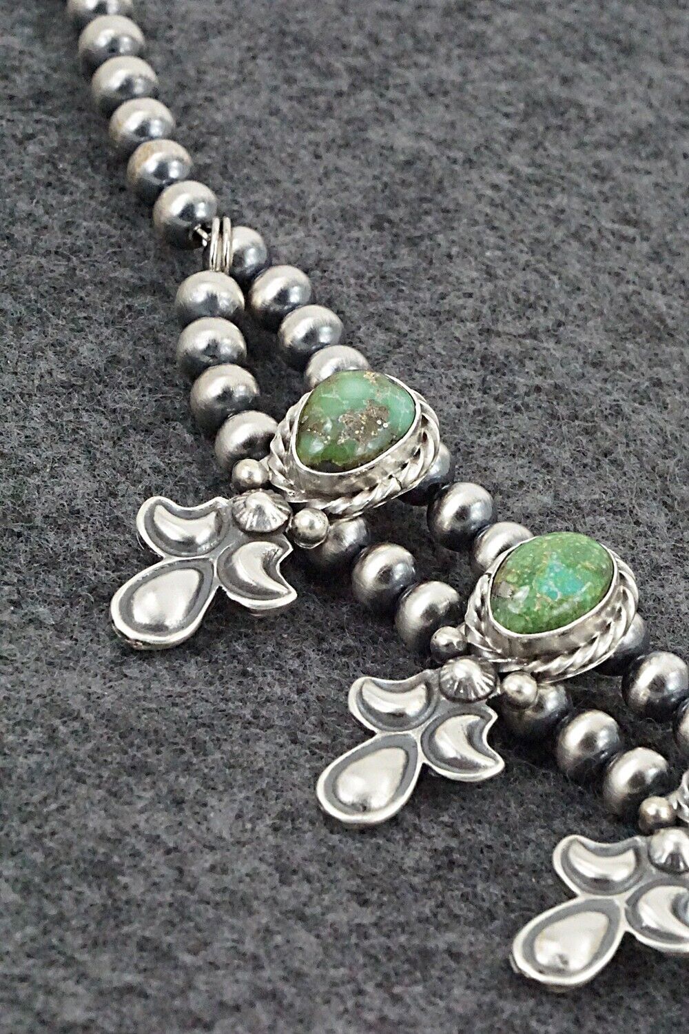 Turquoise & Sterling Silver Squash Blossom Set - Paige Gordon