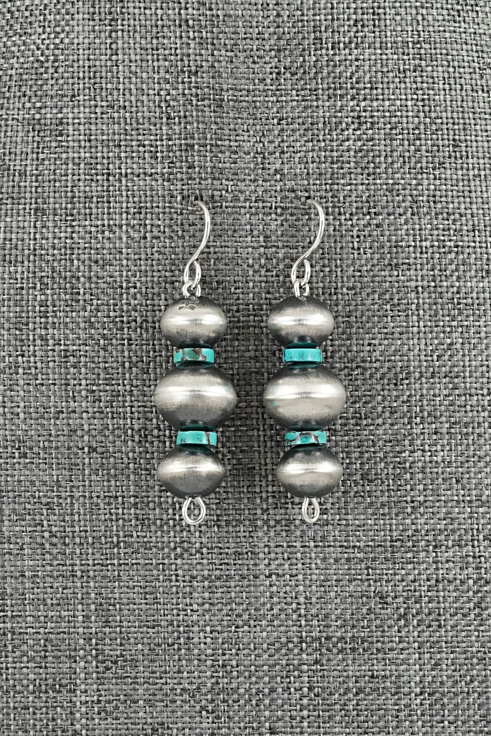 Turquoise & Sterling Silver Navajo Pearl Earrings - Tonisha Haley