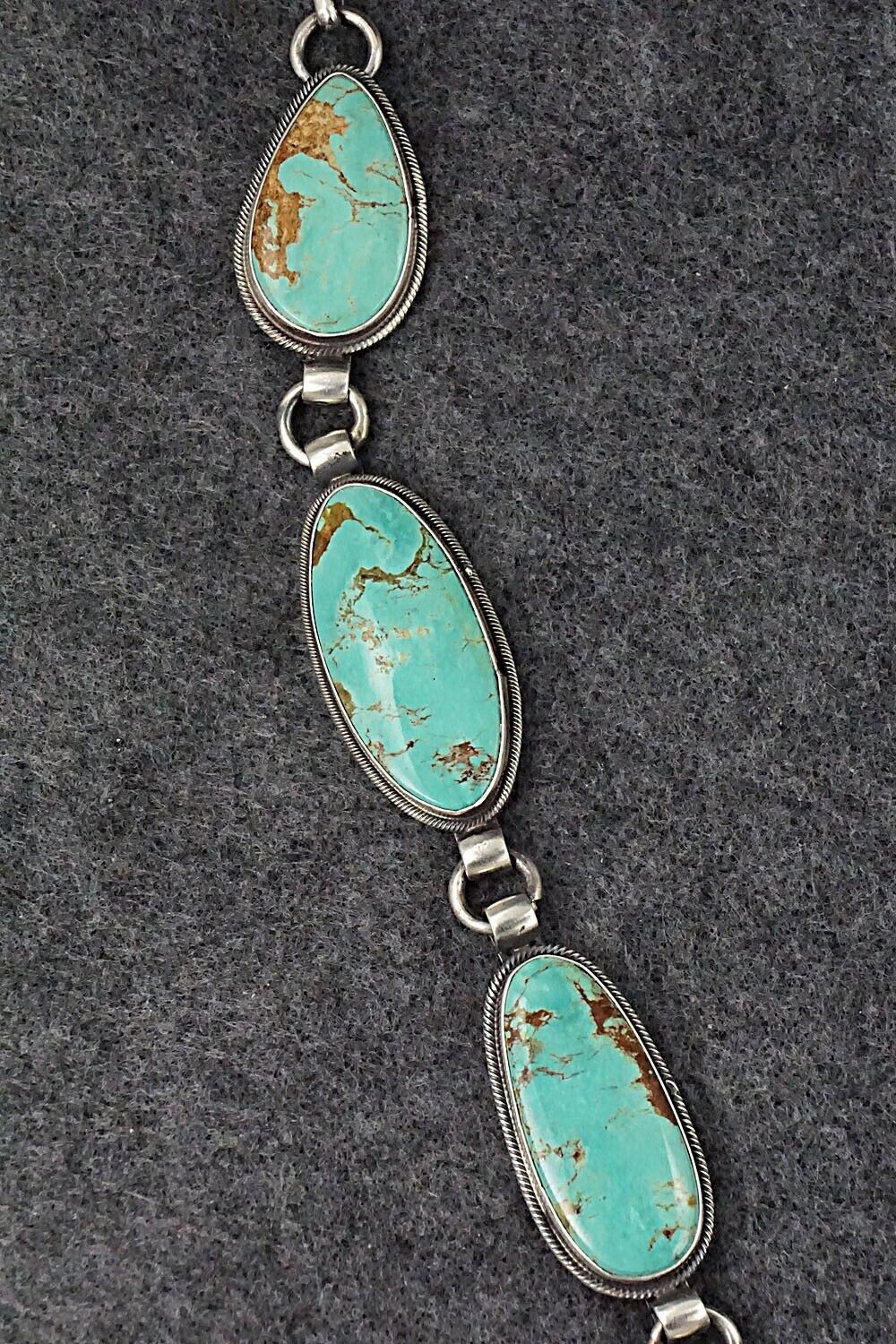 Turquoise & Sterling Silver Necklace and Earrings Set - Annie Hoskie