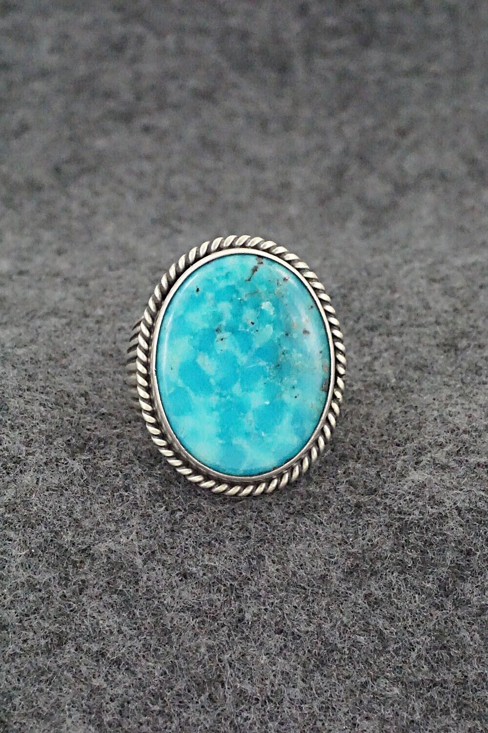 Turquoise & Sterling Silver Ring - Samuel Yellowhair - Size 6.75