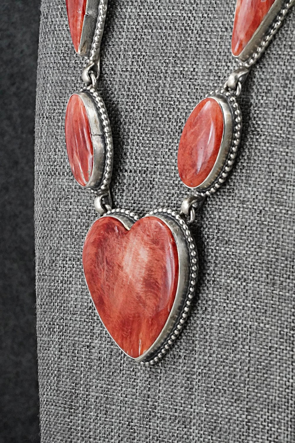 Spiny Oyster & Sterling Silver Necklace and Earrings Set - Darrin Livingston