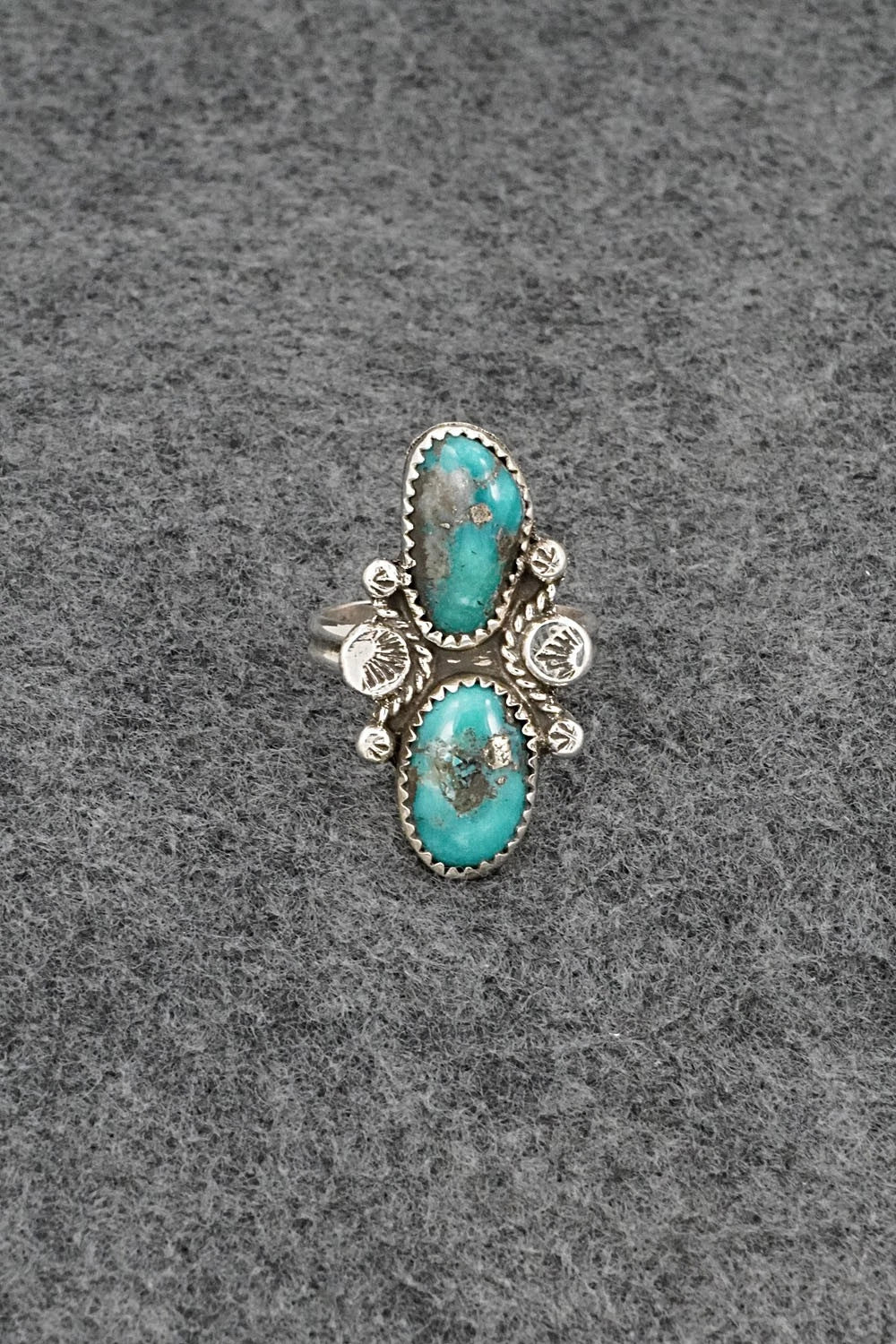 Turquoise & Sterling Silver Ring - Priscilla Reeder - Size 8.25