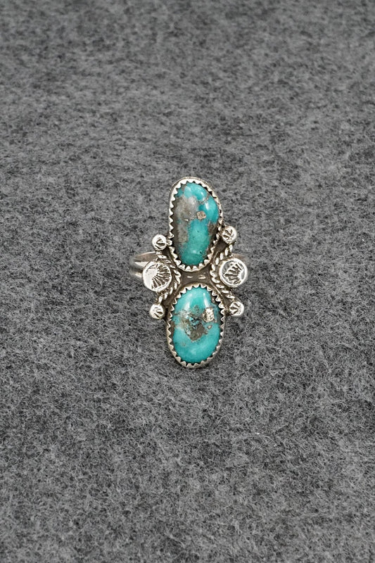 Turquoise & Sterling Silver Ring - Priscilla Reeder - Size 8.25