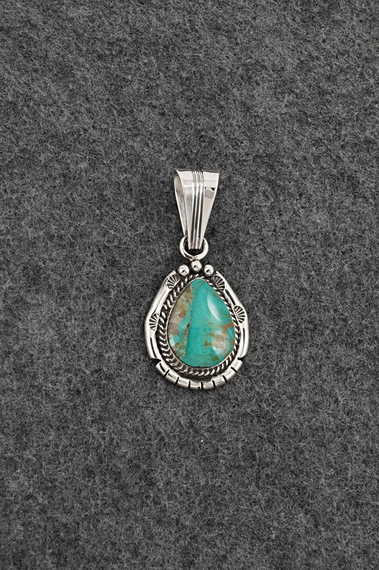 Turquoise & Sterling Silver Pendant - Samuel Yellowhair