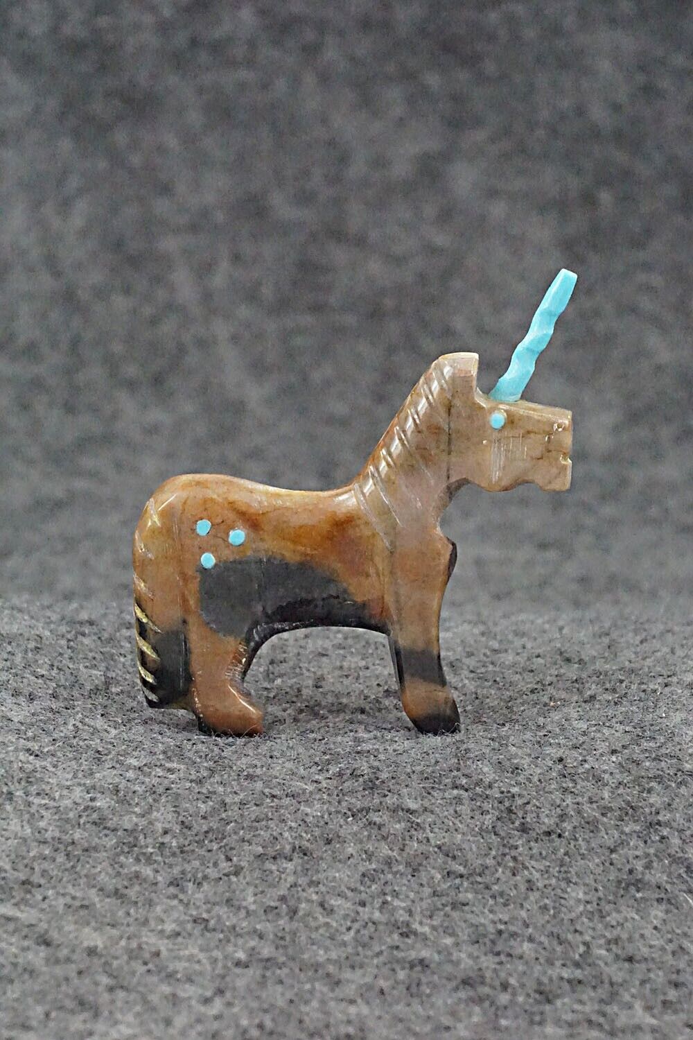 Unicorn Horse Zuni Fetish Carving - Todd Etsate