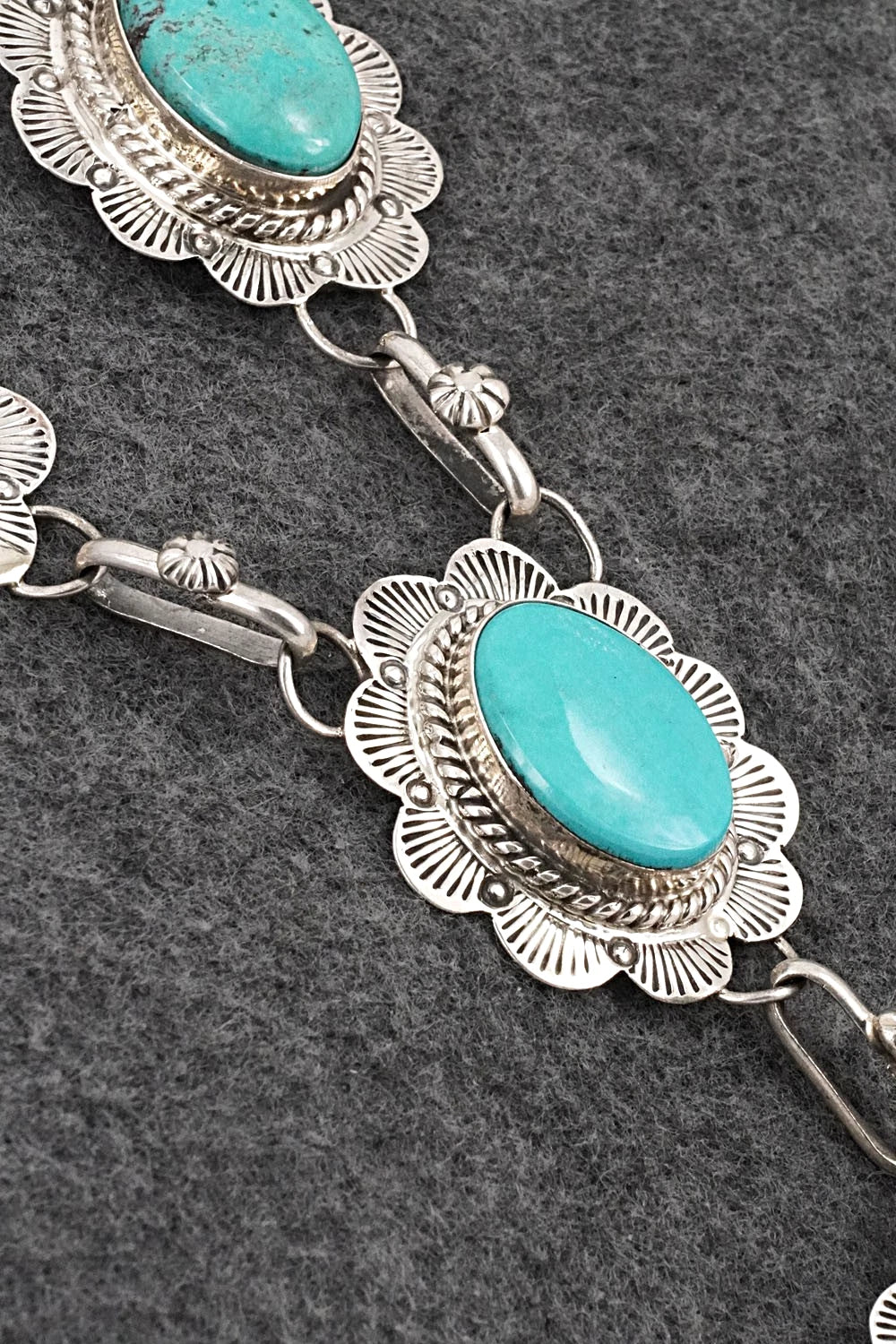 Turquoise & Sterling Silver Necklace - Vernon Johnson