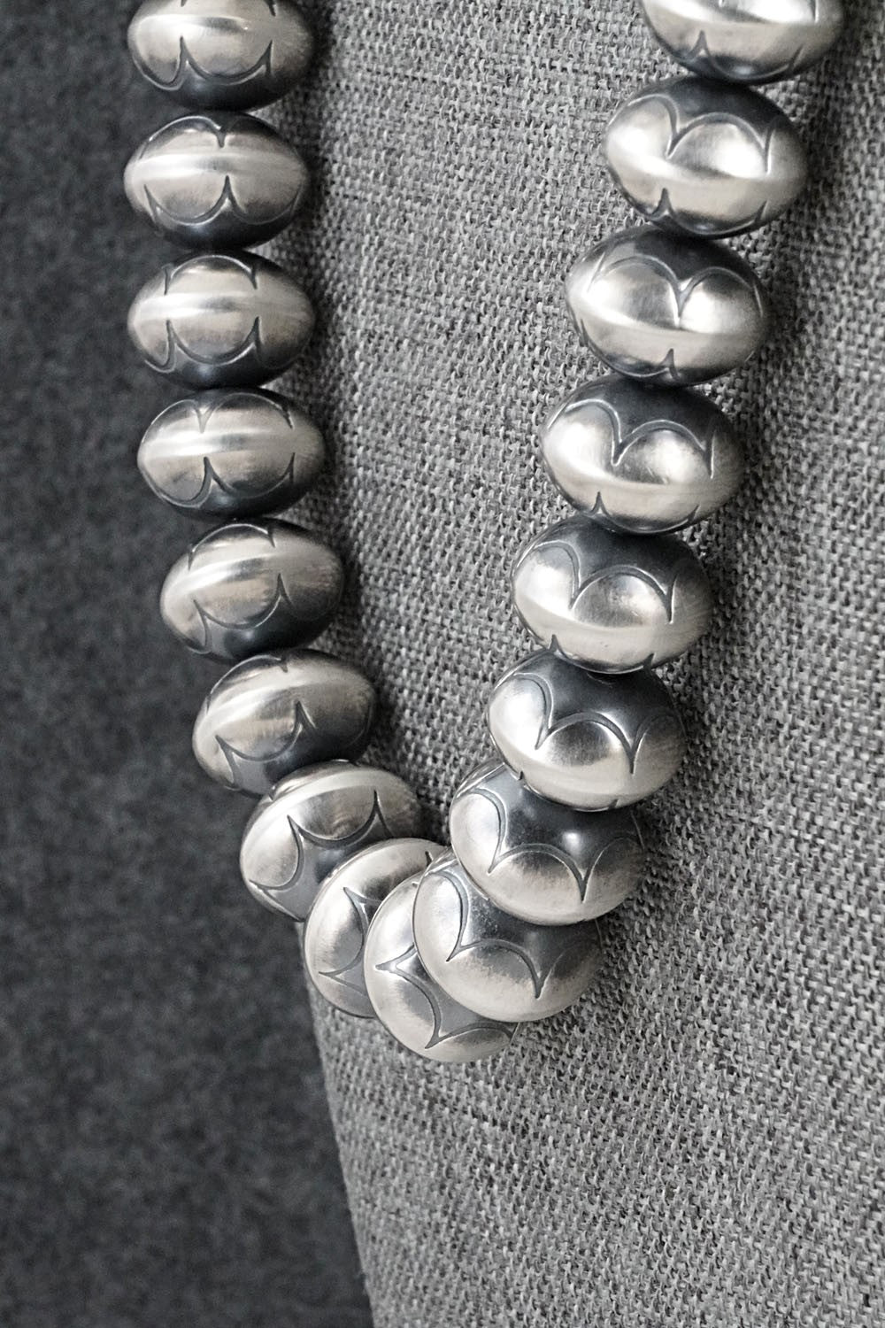 Sterling Silver Navajo Pearl Necklace 20" - Dorinda Mariano
