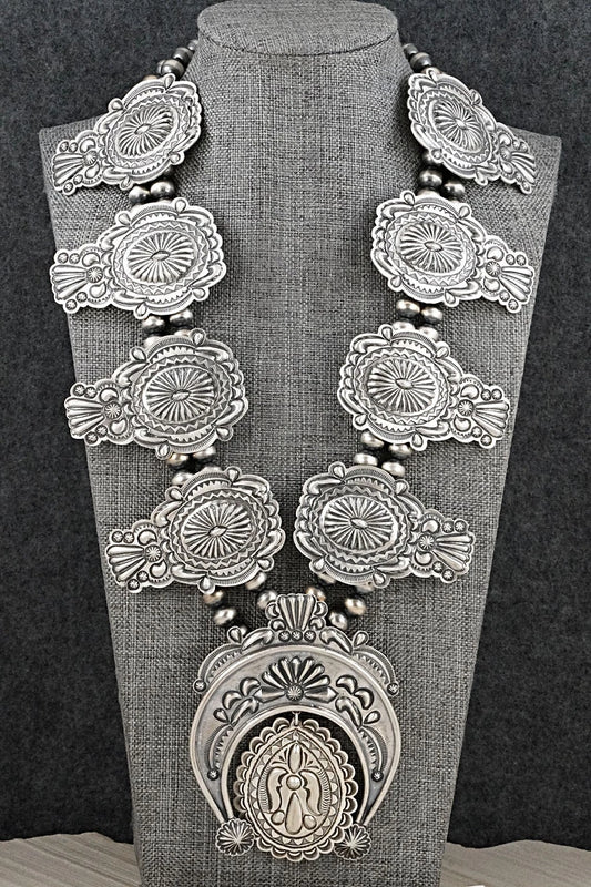 Sterling Silver Squash Blossom Necklace - Terry Charlie