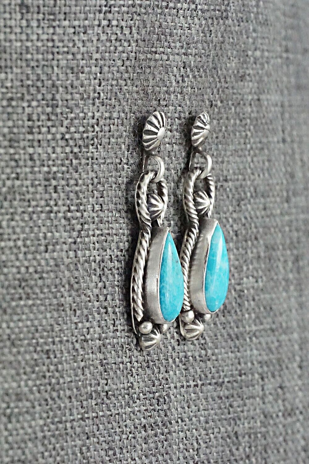 Turquoise & Sterling Silver Earrings - Verley Betone
