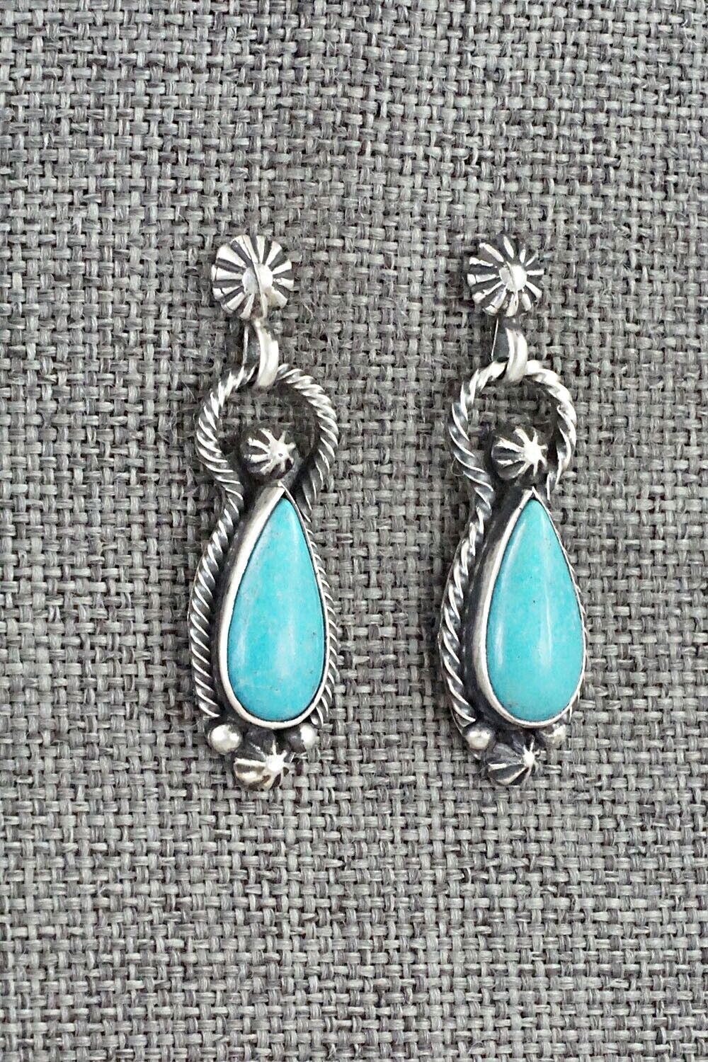 Turquoise & Sterling Silver Earrings - Verley Betone