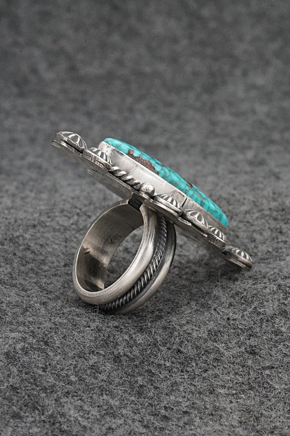 Turquoise & Sterling Silver Ring - Michael Calladitto - Size 8