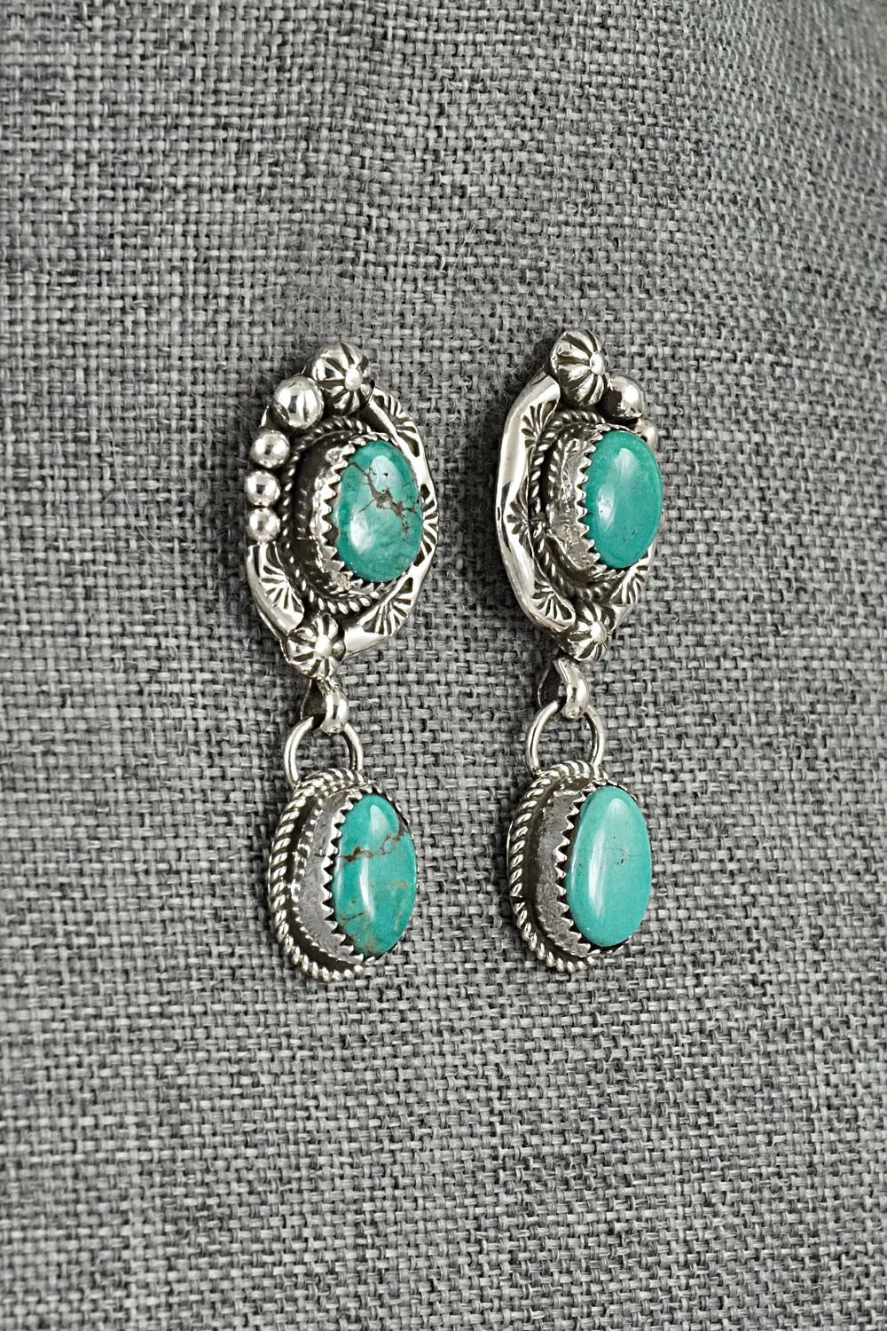 Turquoise & Sterling Silver Necklace and Earrings Set - Phil Nez