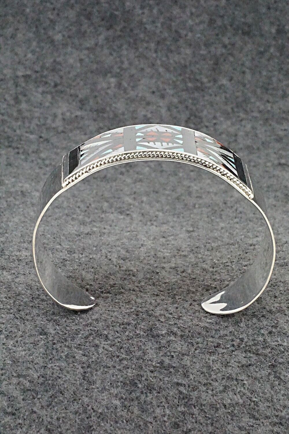 Multi-Stone & Sterling Silver Inlay Bracelet - Leander Othole