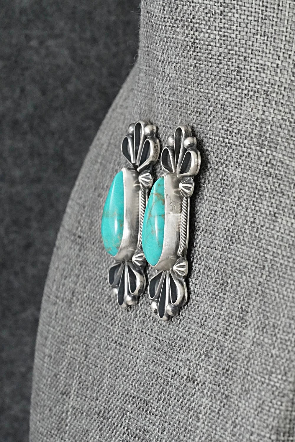 Turquoise & Sterling Silver Earrings - Bobby Johnson