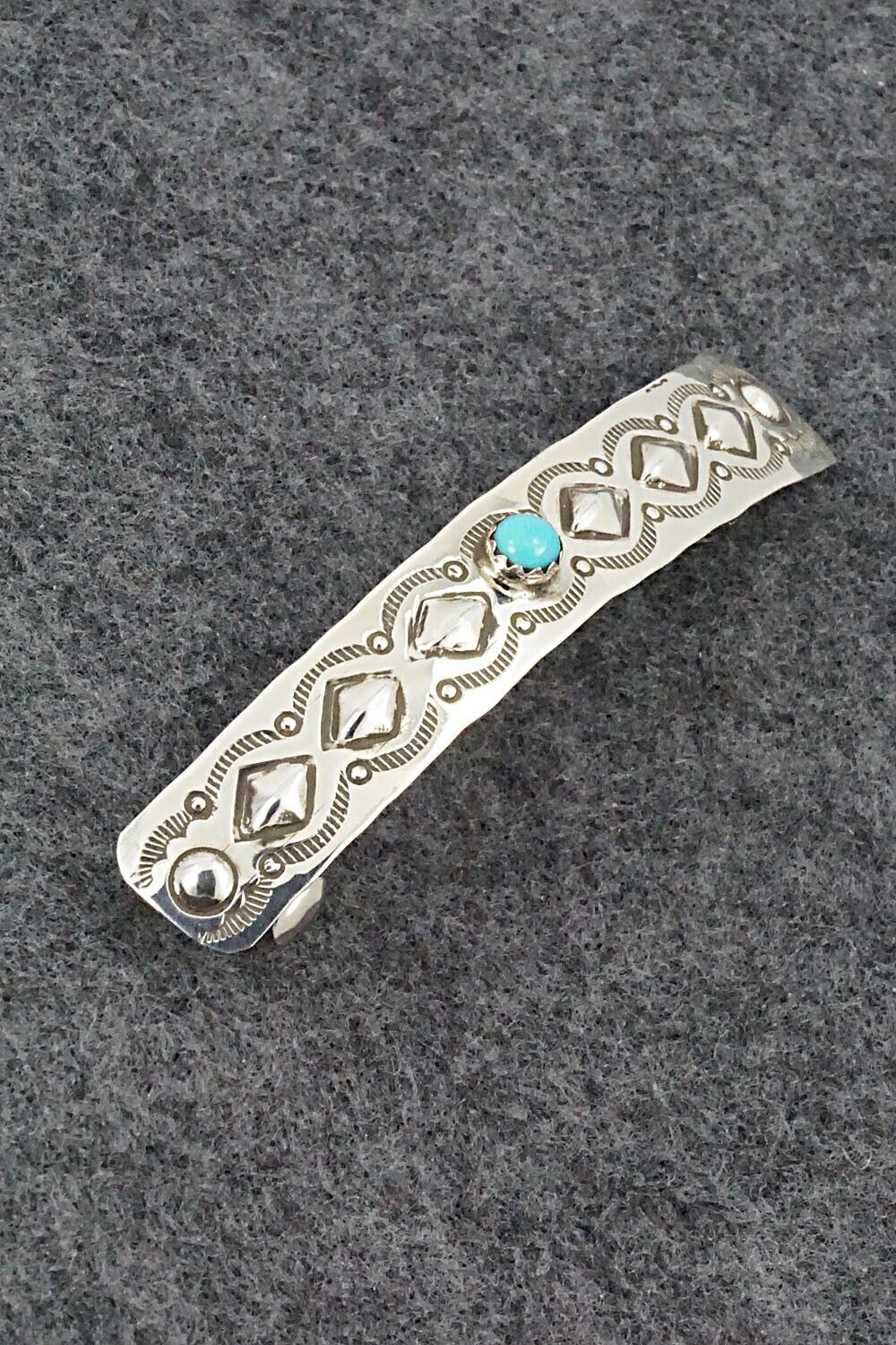 Turquoise & Sterling Silver Hair Barrette - Jennie Blackgoat