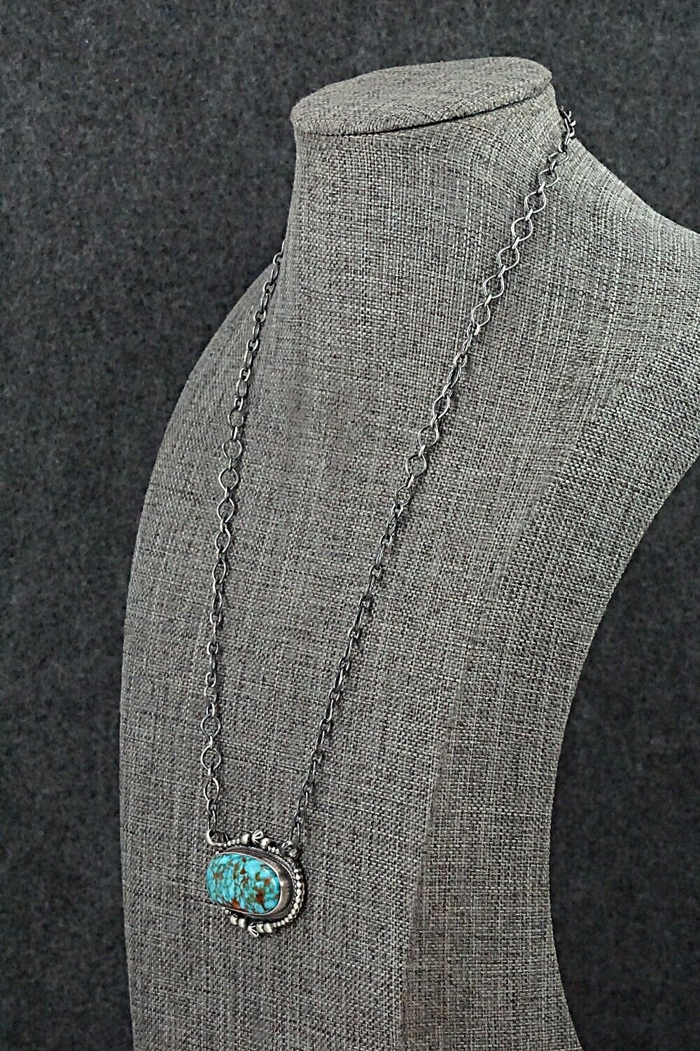 Turquoise & Sterling Silver Necklace - Randy Billy