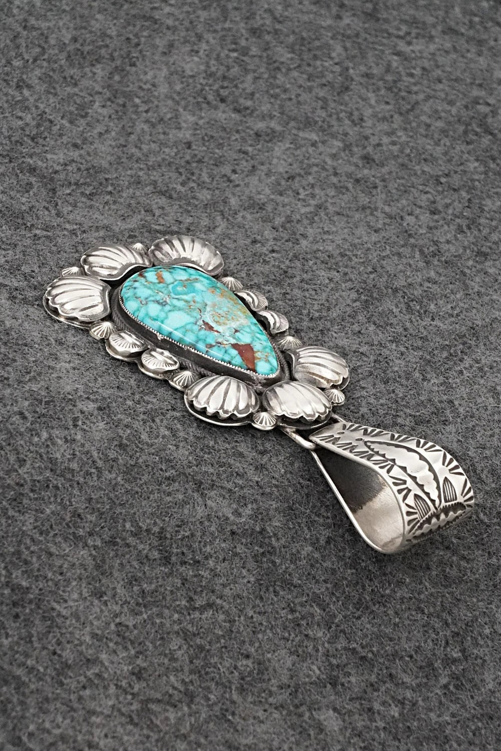 Turquoise & Sterling Silver Pendant - Calvin Martinez