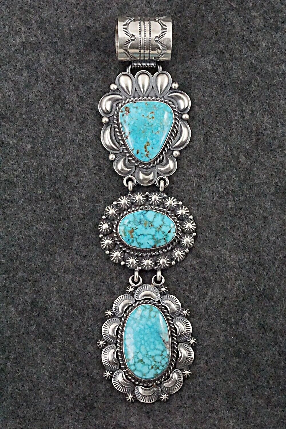 Turquoise & Sterling Silver Pendant - Raymond Delgarito