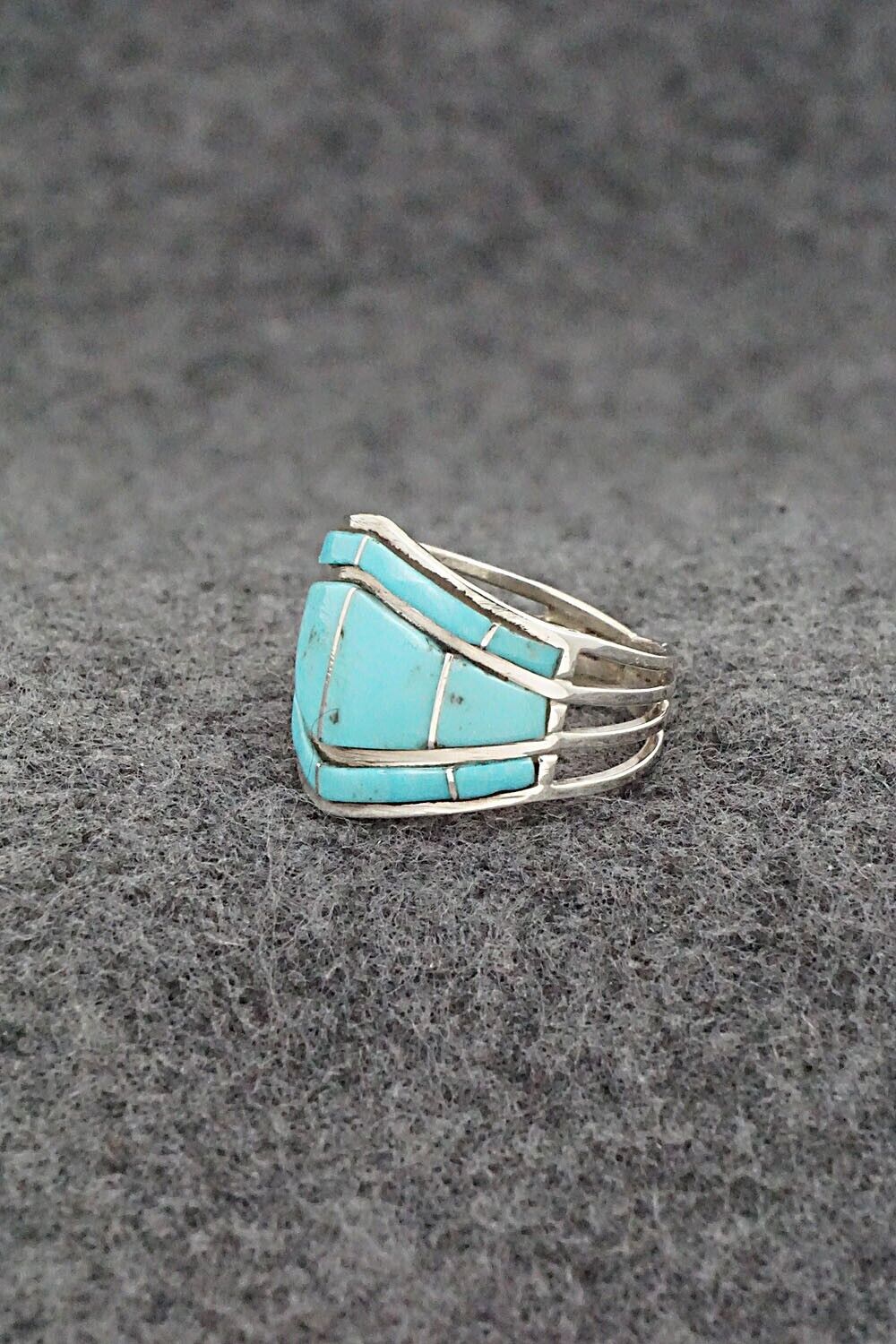 Turquoise & Sterling Silver Ring - Andrew Enrico - Size 7.5