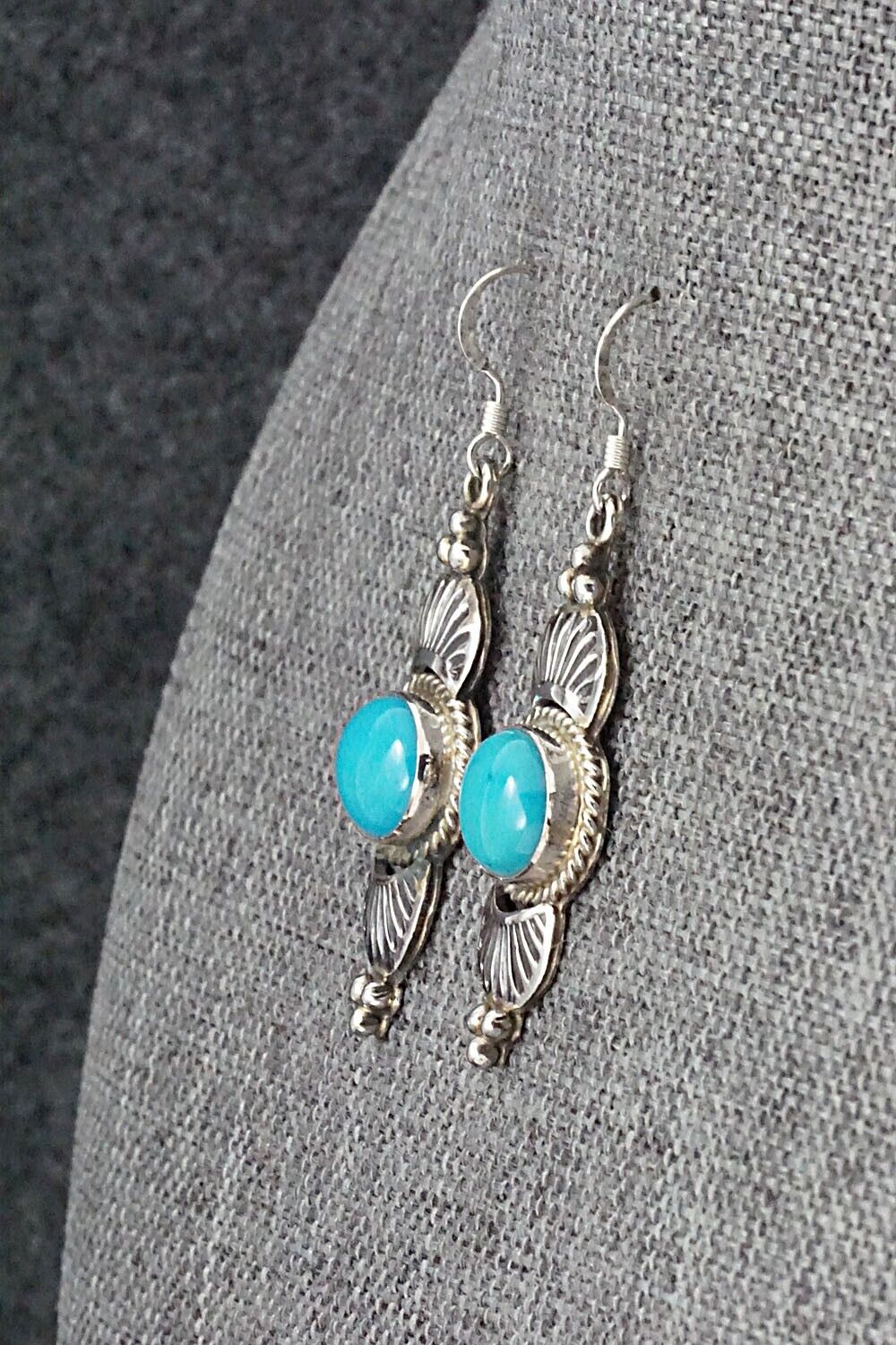 Turquoise & Sterling Silver Earrings - Michael Calladitto
