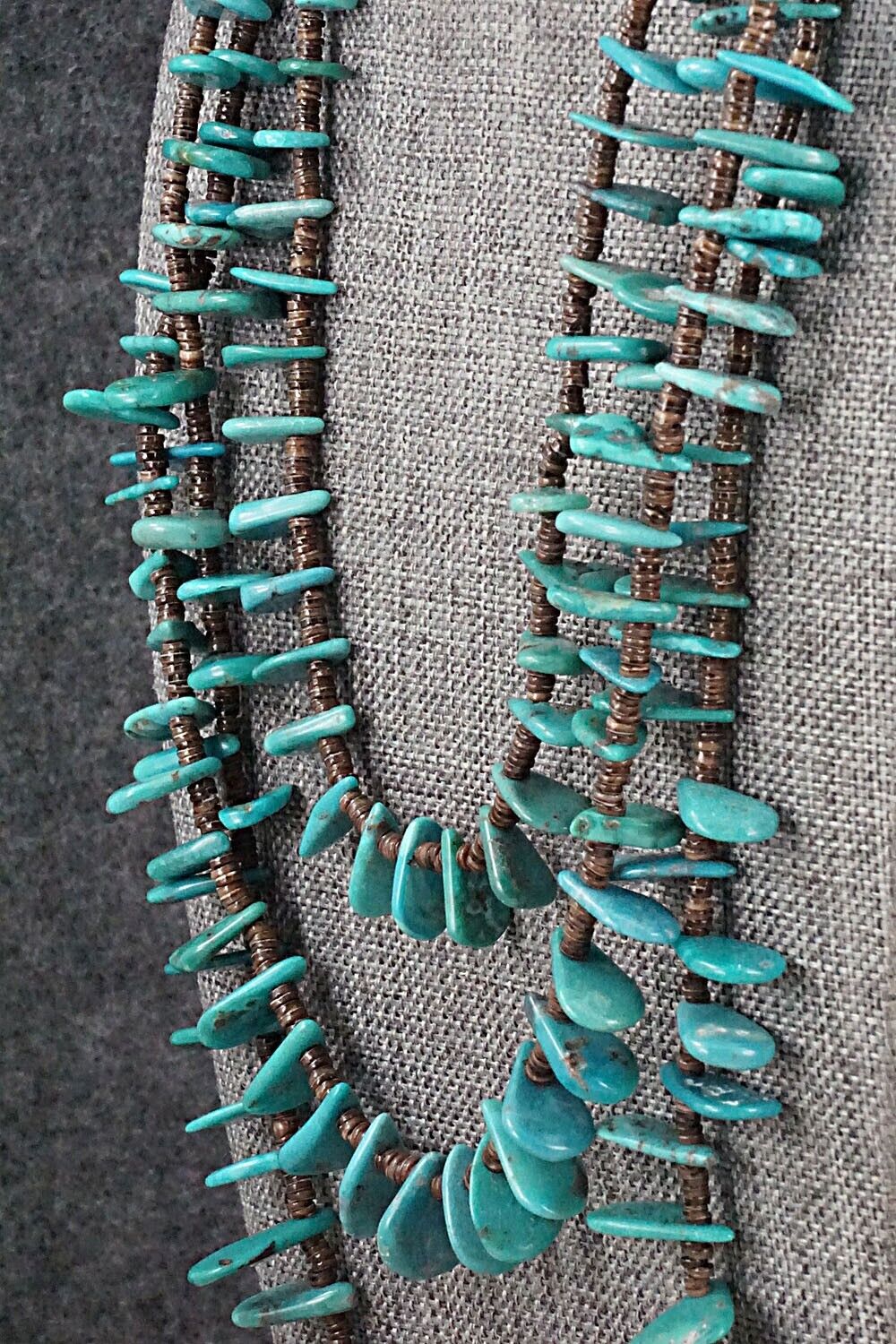 Turquoise & Shell Necklace 36" - Louise Joe