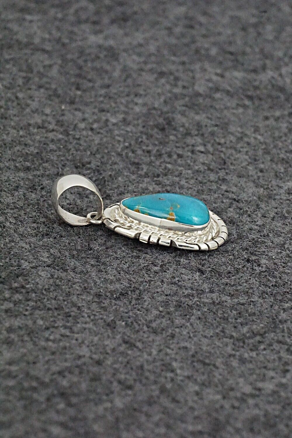 Turquoise & Sterling Silver Pendant - Johnny Frank