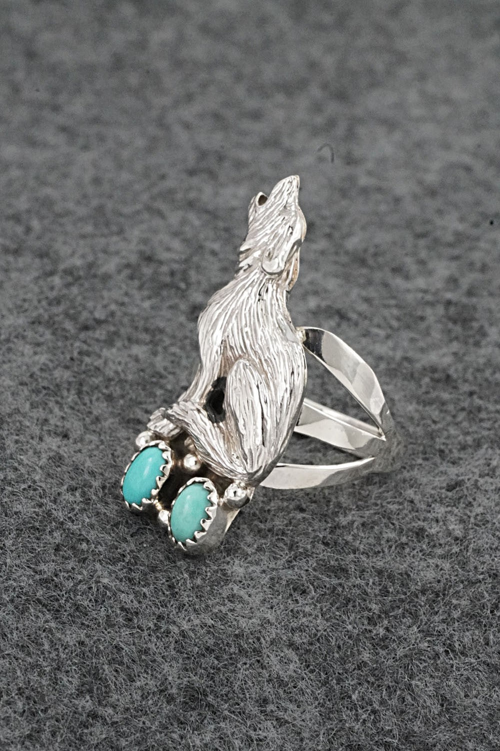 Turquoise & Sterling Silver Ring - Robert Martinez - Size 8.75