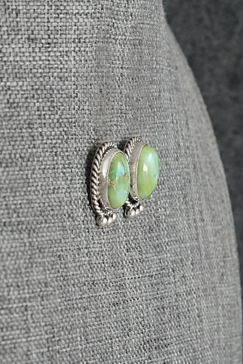 Turquoise & Sterling Silver Earrings - Eugene Gruber