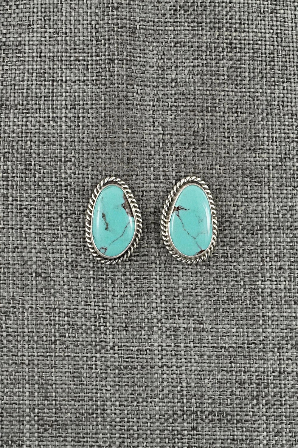 Turquoise & Sterling Silver Earrings - Eugene Gruber
