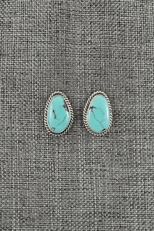 Turquoise & Sterling Silver Earrings - Eugene Gruber