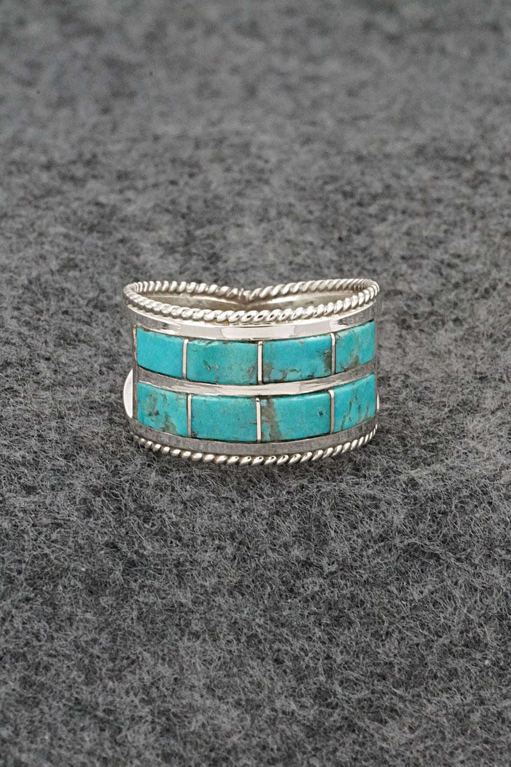 Turquoise & Sterling Silver Ring - Bruce Johnson - Size 9