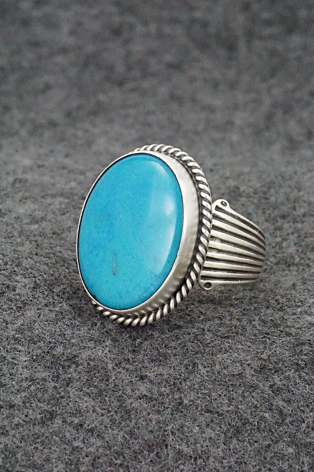 Turquoise & Sterling Silver Ring - Samuel Yellowhair - Size 8.75