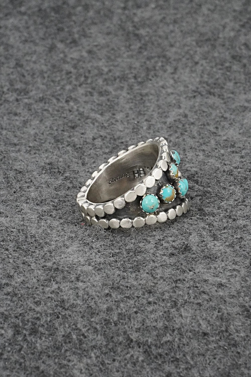 Turquoise & Sterling Silver Ring - Harry B. Yazzie - Size 9