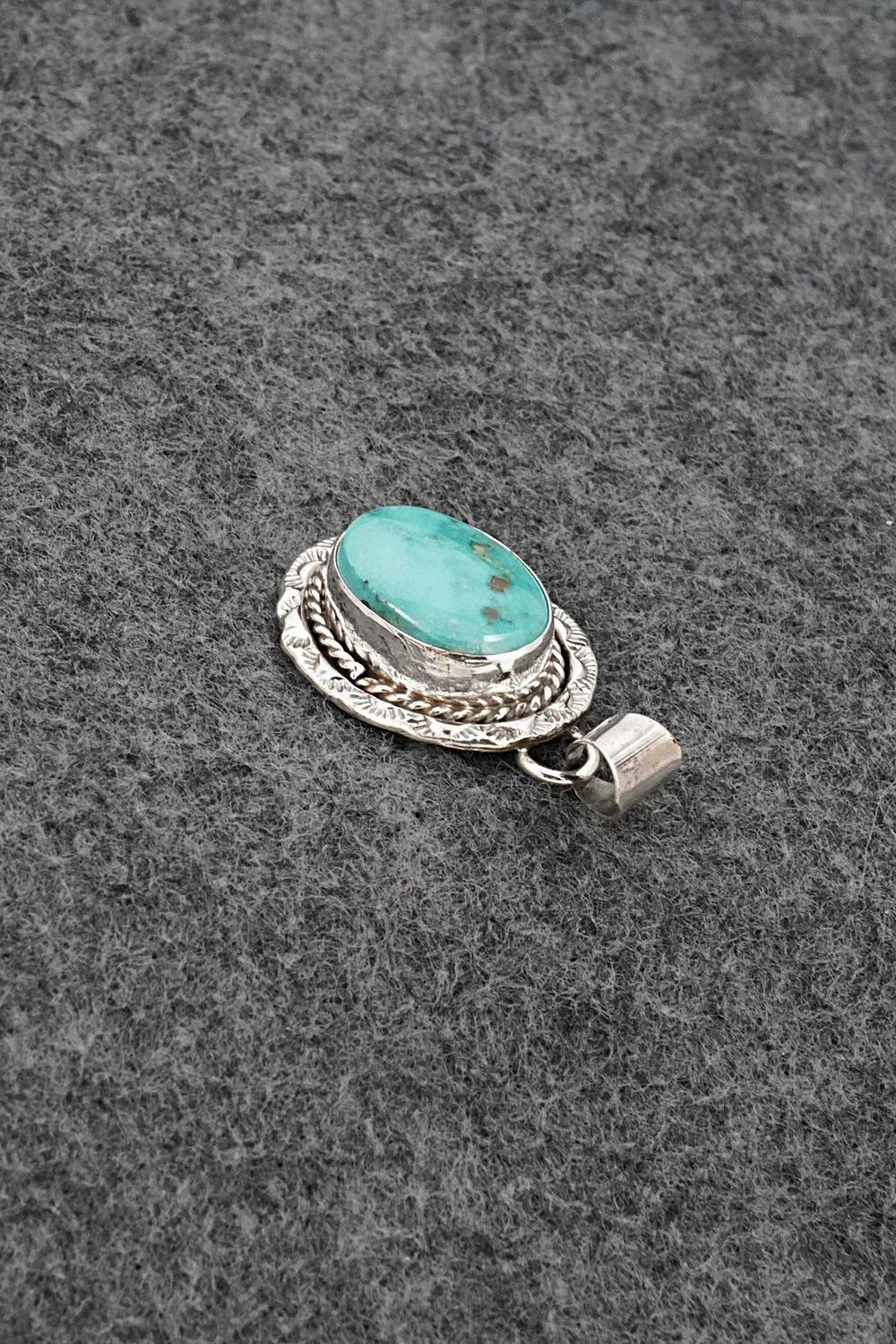 Turquoise and Sterling Silver Pendant - Gene Martinez